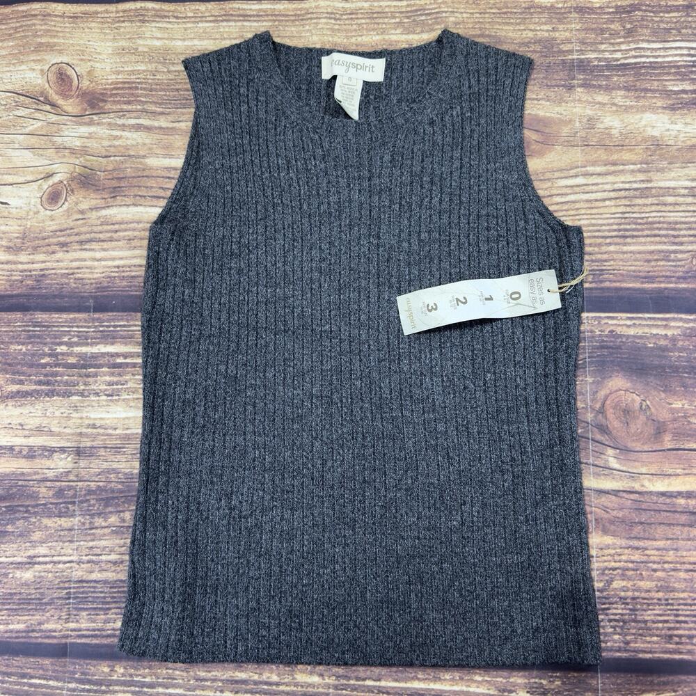 Easy Spirit Wool Blend Sweater Vest Gray Size 0 Preppy Y2K